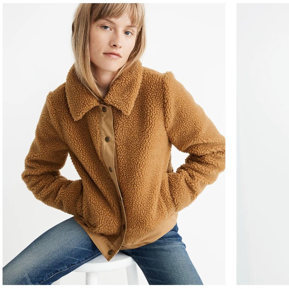 Women's Madewell Sherpa Portland Jacket Bomber XS - Picture 4 of 4